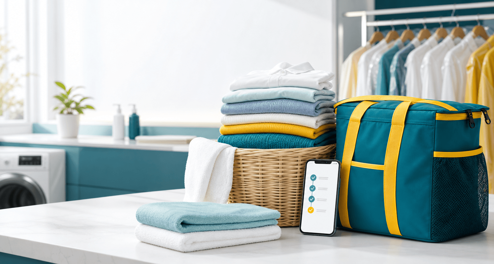 Minh họa giặt sấy giao nhận tận nơi của GIGI Laundry tại TP.HCM
