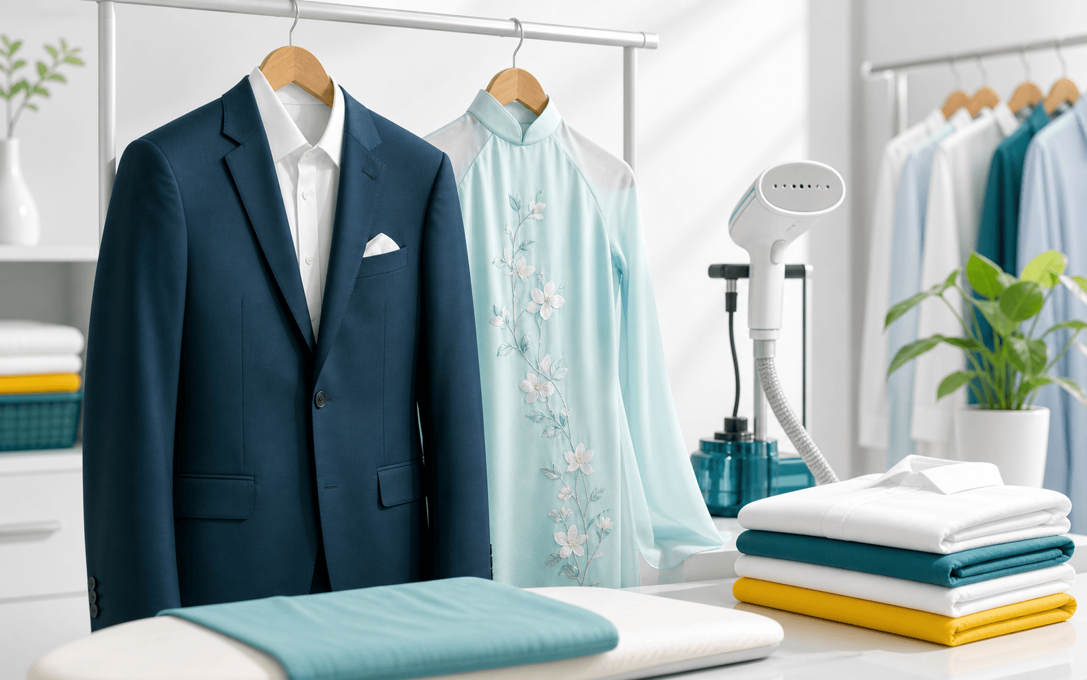 Giặt hấp vest áo dài và váy thiết kế tại GIGI Laundry